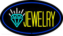 Jewelry Logo Oval Blue Handmade Art Neon Sign