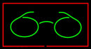 Glasses Logo Rectangle Red Handmade Art Neon Sign