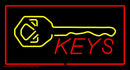 Keys Logo Rectangle Red Handmade Art Neon Sign