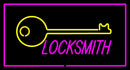 Locksmith Logo Rectangle Purple Handmade Art Neon Sign