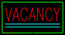 Vacancy Rectangle Green Handmade Art Neon Sign