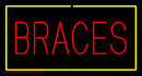 Red Braces Yellow Border Handmade Art Neon Sign