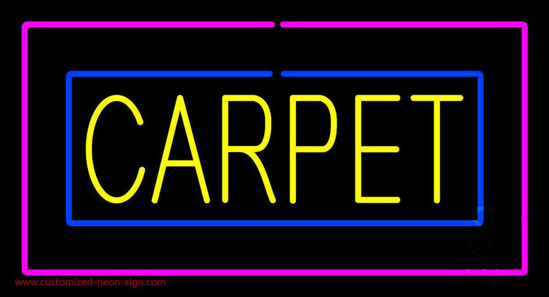 Carpet Rectangle Purple Handmade Art Neon Sign