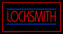 Locksmith Rectangle Red Handmade Art Neon Sign