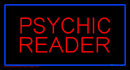 Psychic Reader Blue Rectangle Handmade Art Neon Sign