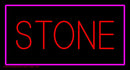 Stone Rectangle Purple Handmade Art Neon Sign