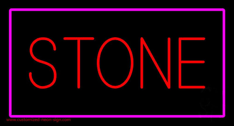 Stone Rectangle Purple Handmade Art Neon Sign