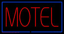 Motel Handmade Art Neon Sign with Blue Border