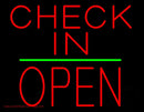 Check In Block Open Green Line Handmade Art Neon Sign