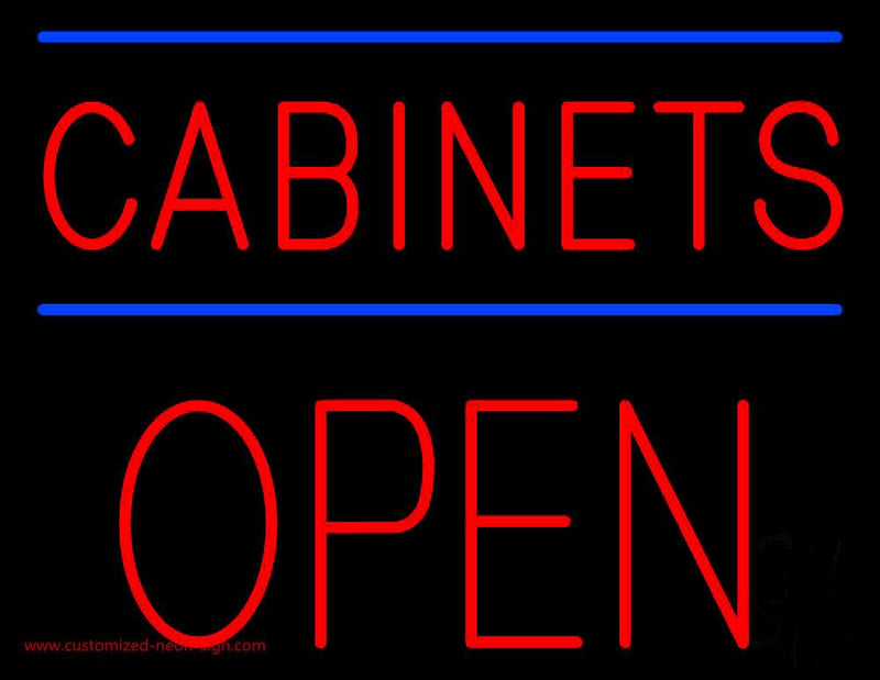 Cabinets Block Open Handmade Art Neon Sign