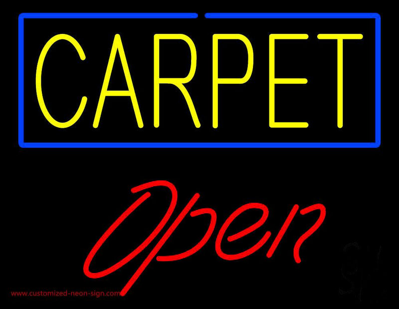 Carpet Script1 Open Handmade Art Neon Sign