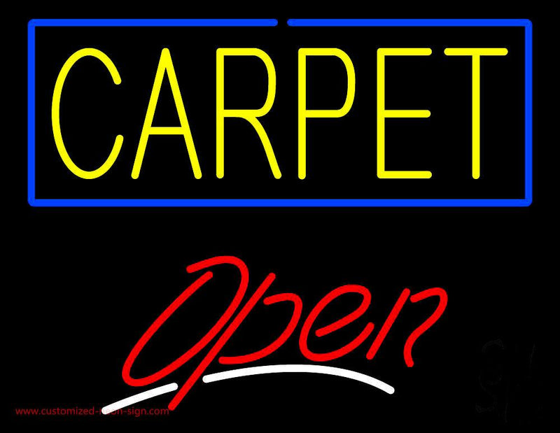 Carpet Script2 Open Handmade Art Neon Sign
