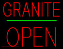 Granite Block Open Green Line Handmade Art Neon Sign