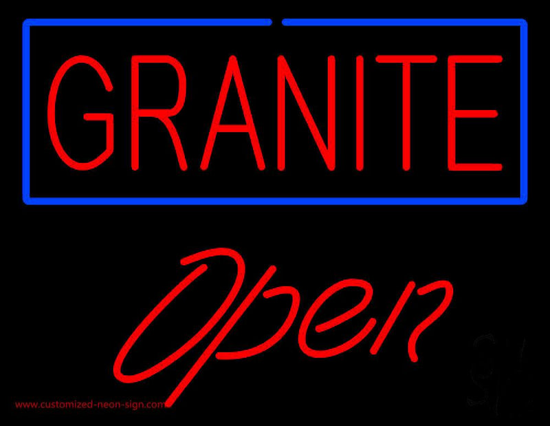 Granite Script1 Open Handmade Art Neon Sign