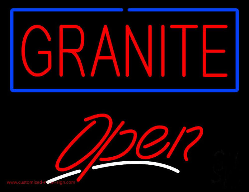 Granite Script2 Open Handmade Art Neon Sign