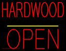 Hardwood Block Open Yellow Line Handmade Art Neon Sign
