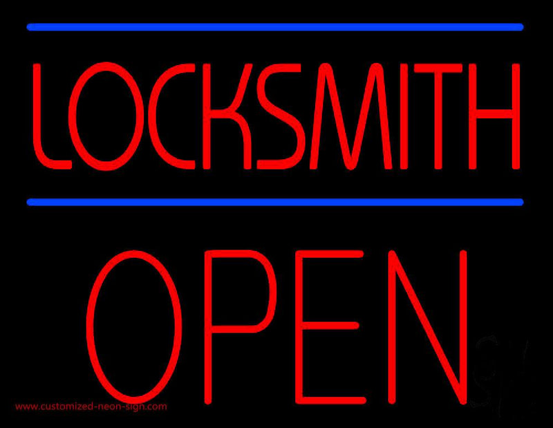 Locksmith Block Open Handmade Art Neon Sign