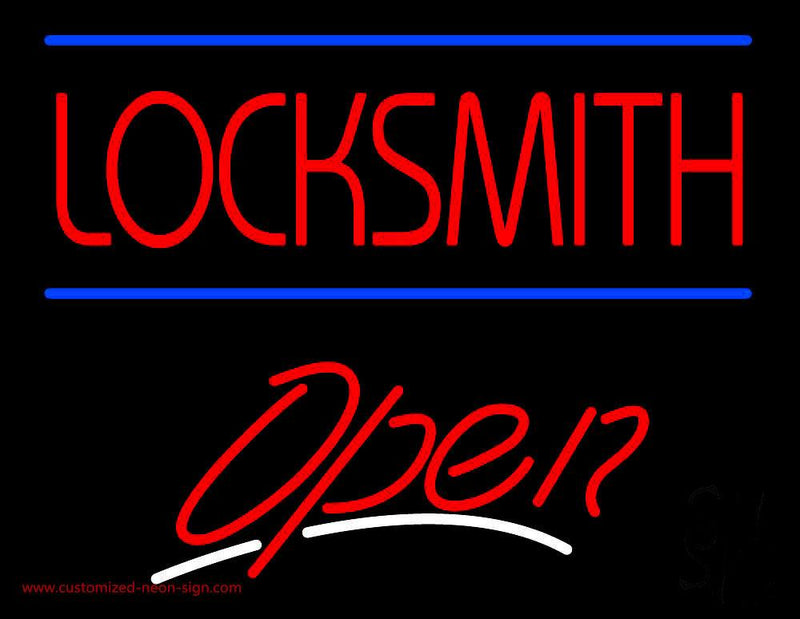 Locksmith Script2 Open Handmade Art Neon Sign