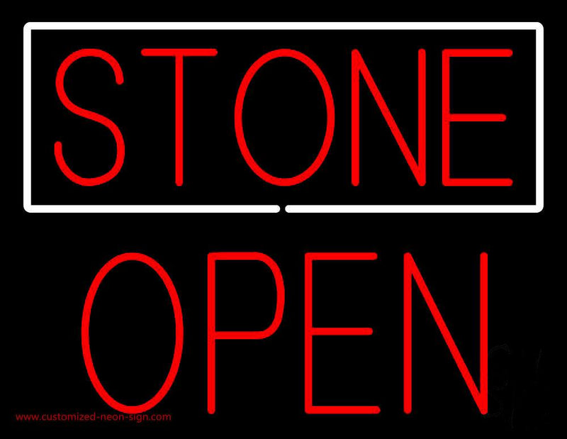 Stone Block Open Handmade Art Neon Sign
