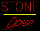 Stone Script1 Open Yellow Line Handmade Art Neon Sign