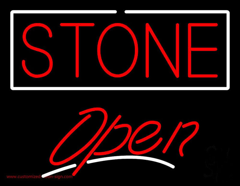 Stone Script2 Open Handmade Art Neon Sign