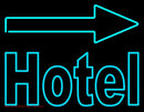 Hotel With Arrow On Top Handmade Art Neon Sign