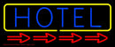 Hotel With Yellow Border Handmade Art Neon Sign
