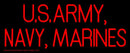 Us Army Navy Marines Handmade Art Neon Sign