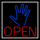 Blue Palm Open Handmade Art Neon Sign