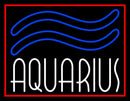 Green Aquarius White Border Handmade Art Neon Sign