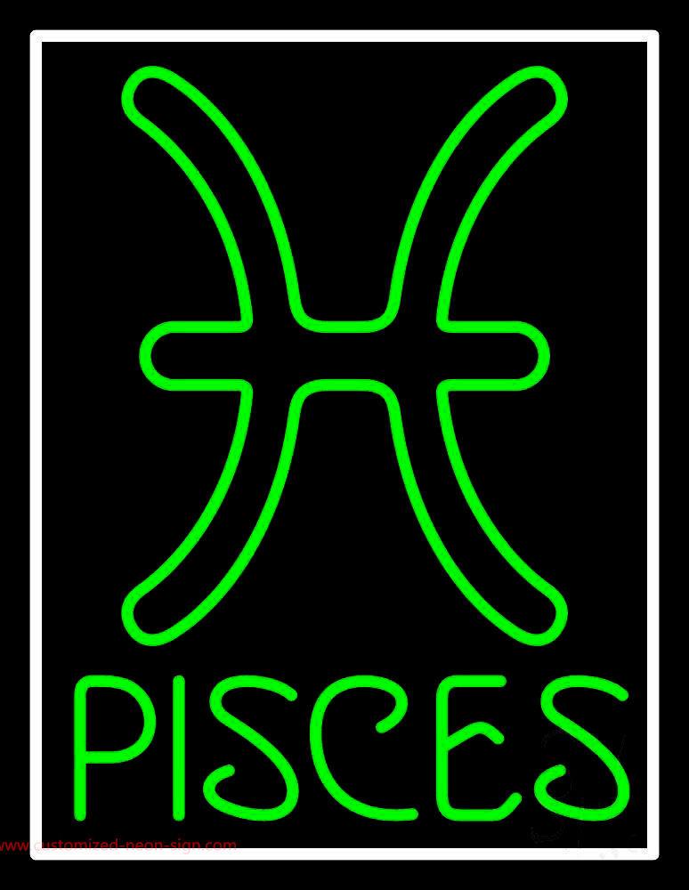 Green Pisces Handmade Art Neon Sign