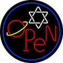 Open Psychic Blue Border Handmade Art Neon Sign