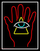 Palm With Eye Pyramid Handmade Art Neon Sign