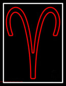 Red Aries White Border Handmade Art Neon Sign
