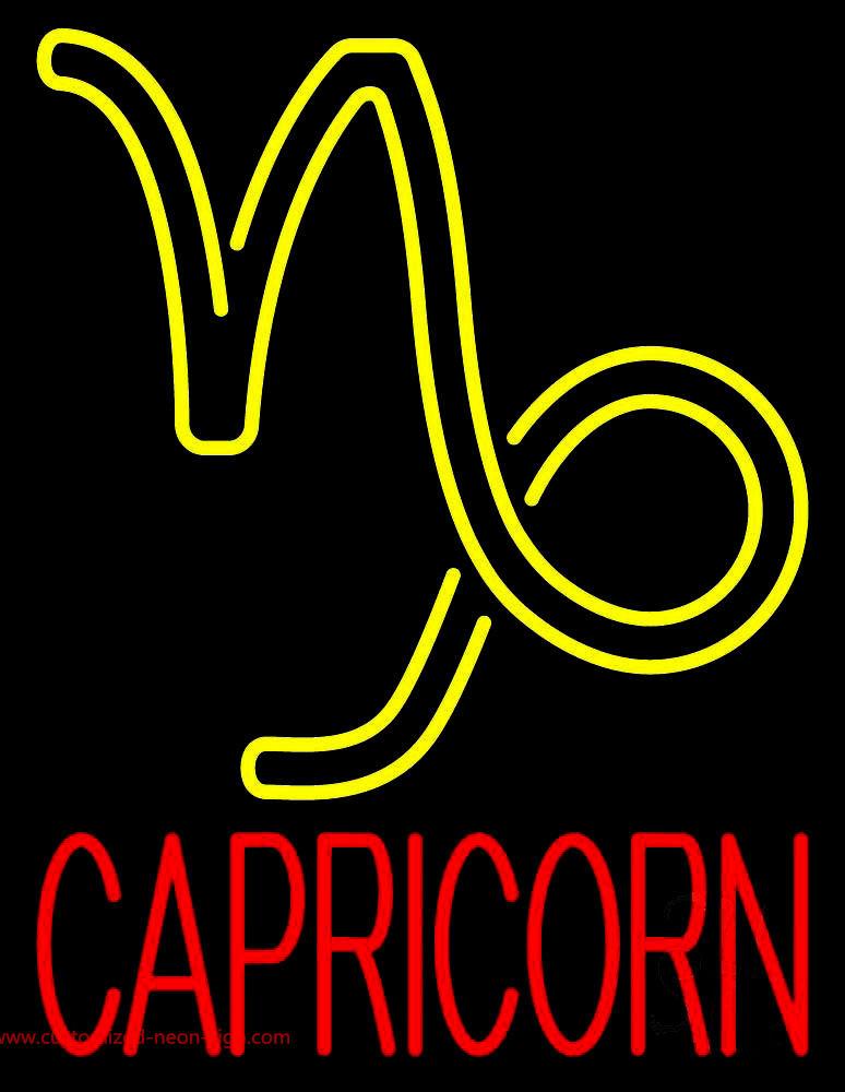 Red Capricorn Handmade Art Neon Sign