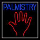 Blue Palmistry White Border Handmade Art Neon Sign