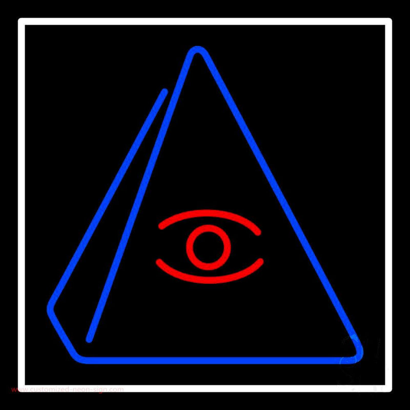 Psychic Eye Pyramid Handmade Art Neon Sign