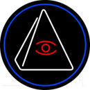 Psychic Eye Pyramid With Blue Border Handmade Art Neon Sign