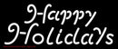 White Happy Holidays Handmade Art Neon Sign