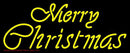 Yellow Cursive Merry Christmas Handmade Art Neon Sign