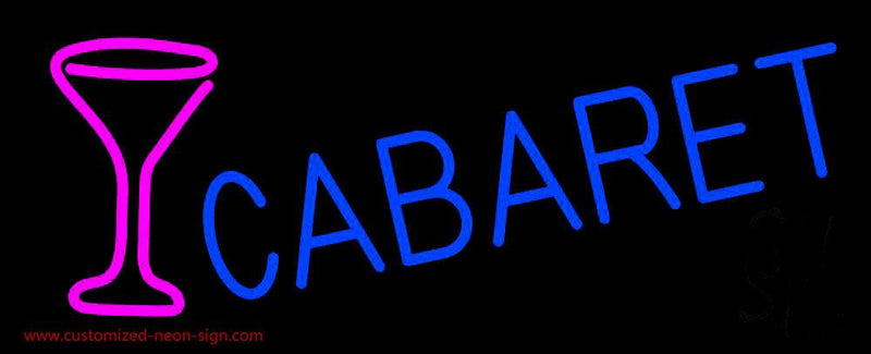 Cabaret With Wine Glass Handmade Art Neon Sign