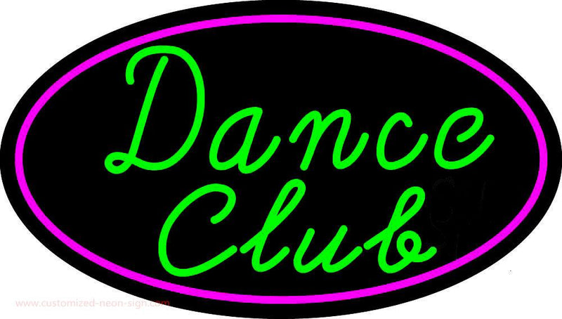 Dance Club With Pink Border Handmade Art Neon Sign