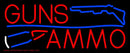 Guns Blue Line Ammo Handmade Art Neon Sign