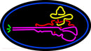 Man With Gun Handmade Art Neon Sign