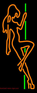 Pole Dance Girl Strip Club Handmade Art Neon Sign
