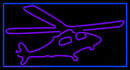 Purple Helicopter Handmade Art Neon Sign