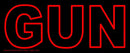 Red Double Stroke Gun Handmade Art Neon Sign