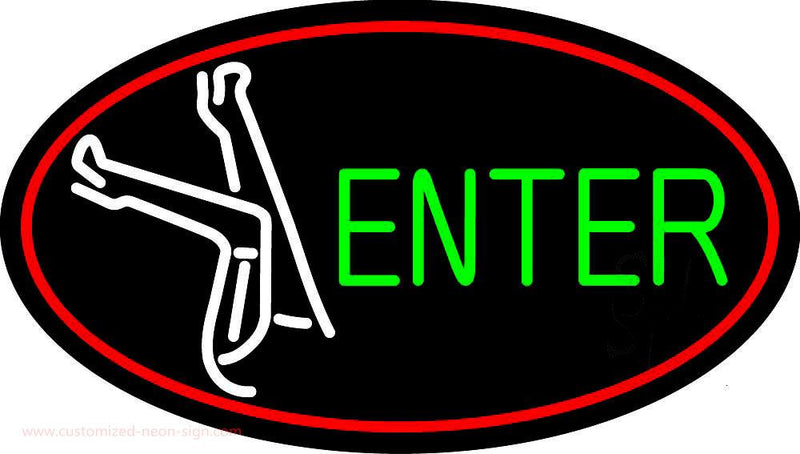Strip Girl Enter Logo Handmade Art Neon Sign