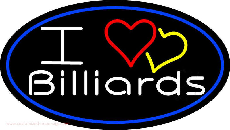 I Love Billiards 3 Handmade Art Neon Sign
