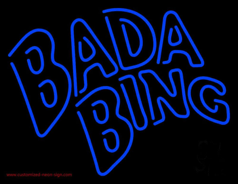 Double Stroke Blue Bada Bing Handmade Art Neon Sign
